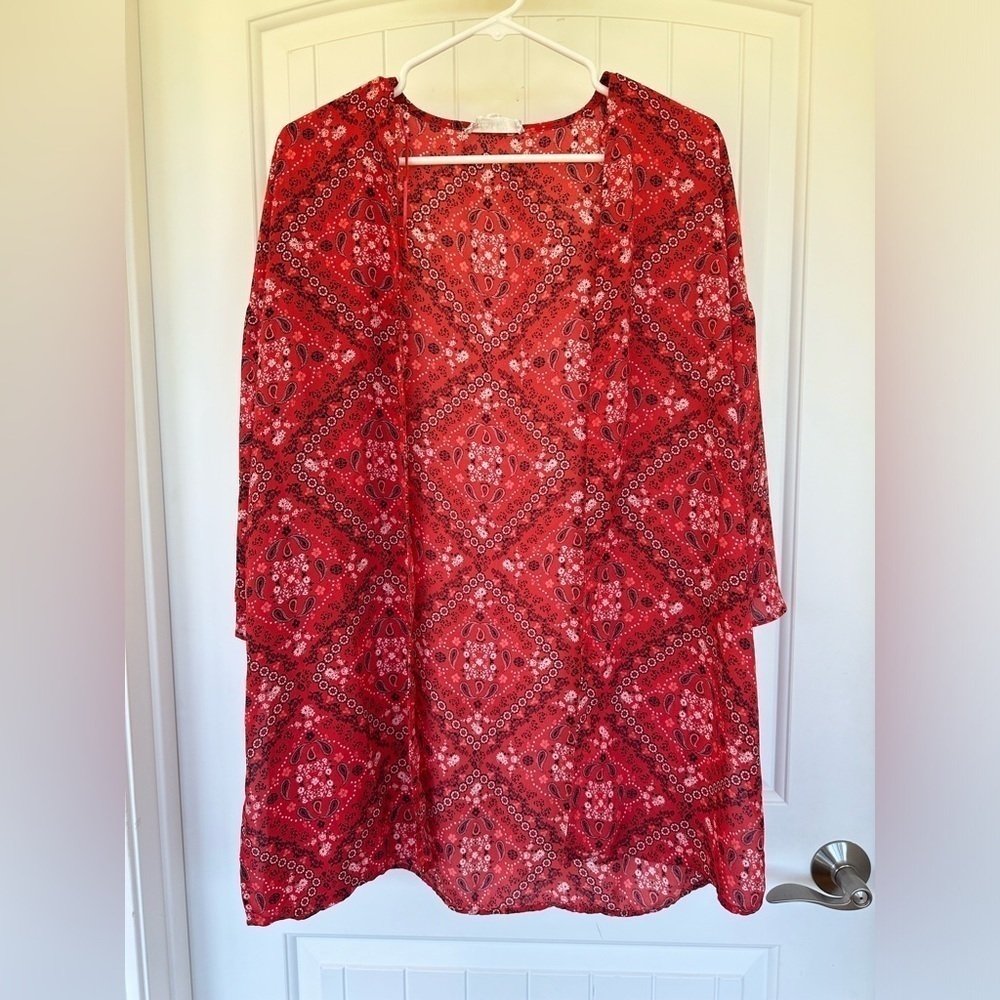 Pink Rose Kimono/Wrap-size Large